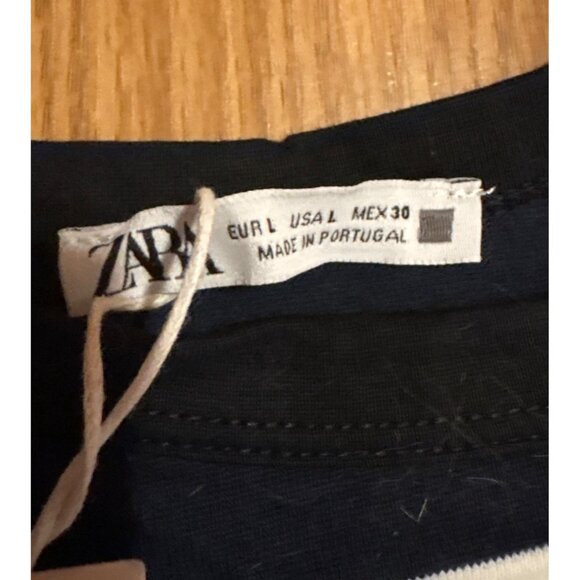 Zara Join Life Womens Striped Dress L Black White Bold Casual Sleeveless Cotton - Picture 5 of 6